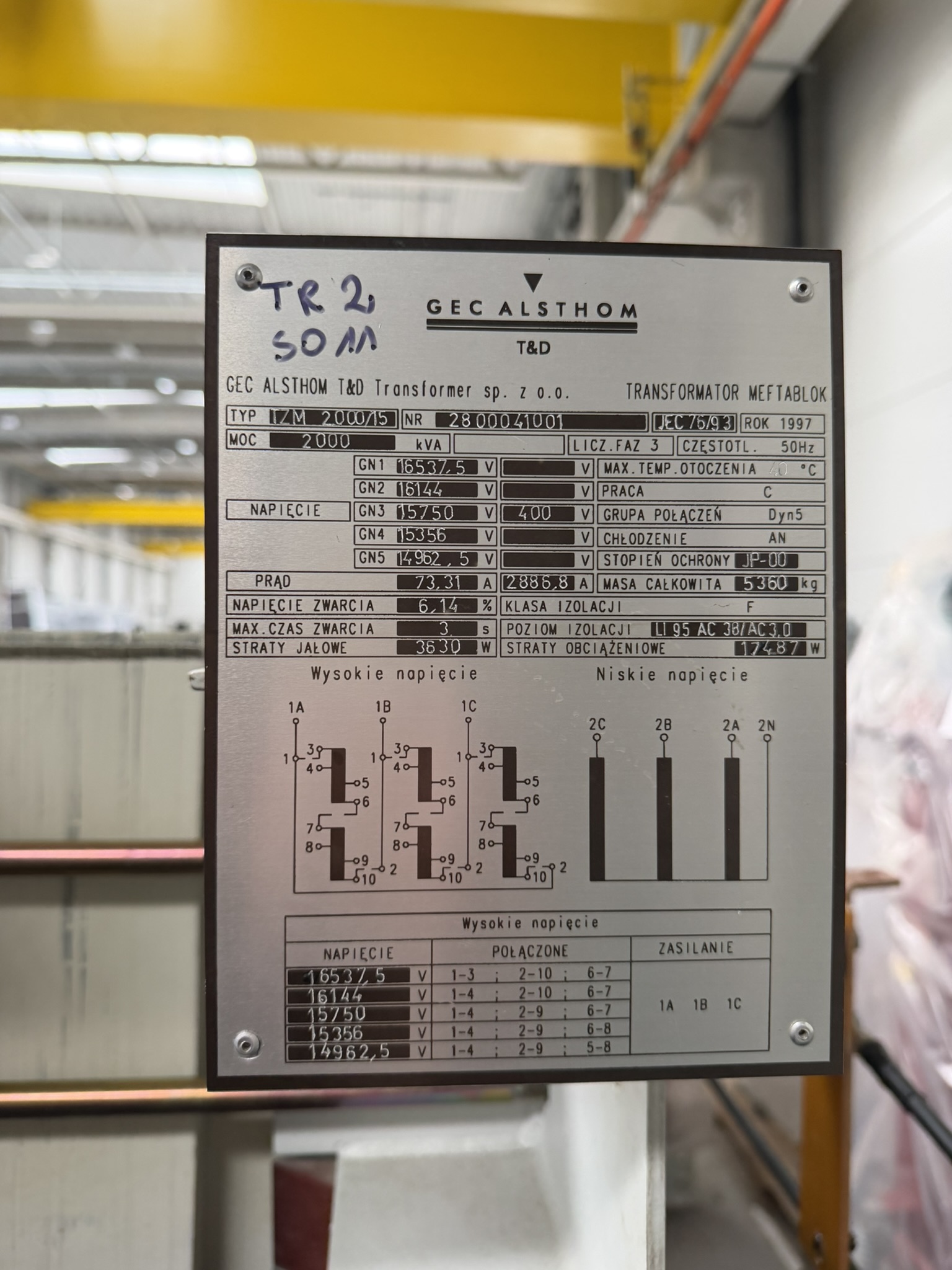 Zdjęcie produktu: Transformator suchy żywiczny 2000 kVA, 15,75 / 0.4 kV GEC ALSTHOM